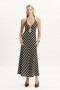  Rosala Halter Knit Maxi Dress mustalla raidalla | Naisten Bardot-päivämekot