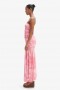 Solana Printed Mesh Maxi Dress Pink Flora | Naisten Bardot-päivämekot