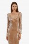  Verona Sequin Maxi Dress Nude | Naisten Bardot Cocktail- ja juhlamekot