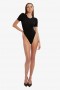 Vesper-neulebody mustana | Naisten Bardot-bodyt