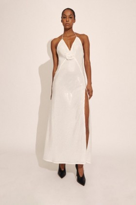 Aradia Sequin Halter Dress Orchid White | Naisten Bardot-juhlamekot