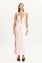 Robe longue en satin Clea rose pétale | Robes de cérémonie Bardot pour femme