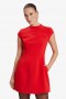  Robe courte Delphi Hourglass rouge foncé | Robes de cocktail et de soirée Bardot pour femme
