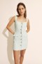  Robe courte Emilie Boucle turquoise | Robes Bardot pour femme