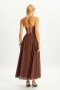  Robe longue Estie en coton chocolat | Robes Bardot pour femme, du jour au soir