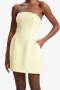Robe courte Karoline Hourglass jaune canari | Robes de cocktail et de soirée Bardot pour femme