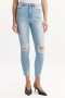  Jean court Khloe Hi bleu moyen | Jean skinny Bardot pour femme