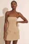  Robe courte Madeline Hourglass beige | Robes de soirée et de cocktail Bardot pour femme