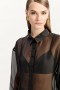 Chemisier Rebecca en organza noir | Chemisiers et chemises Bardot pour femme