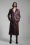  Trench-coat en cuir vegan prune foncé | Manteaux Bardot pour femme