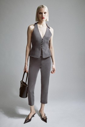 Gilet ajusté Cohan en gris chiné | Hauts Bardot tendance pour femme
