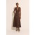 Robe mi-longue Cordelia en lin chocolat | Robes Bardot pour femme