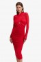 Aliyah Kleid in Feuerrot | Bardot-Cocktail- und Partykleider für Damen