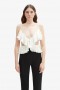  Ilara – Plissiertes Oberteil mit Cut-Outs in Off-White – Bardot-Oberteile für Damen