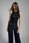  Merel – Schwarzes Strick-Tanktop im Bardot-Stil | Damen