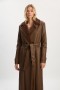  Shearling-Mantel aus veganem Leder in Schokolade | Bardot-Mäntel für Damen