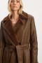  Shearling-Mantel aus veganem Leder in Schokolade | Bardot-Mäntel für Damen