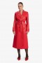  Trenchcoat aus veganem Leder in berühmtem Rot | Bardot-Mäntel für Damen