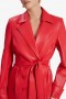  Trenchcoat aus veganem Leder in berühmtem Rot | Bardot-Mäntel für Damen