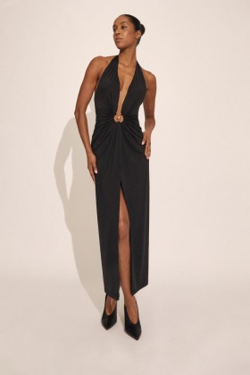 Alma Tief Ausgeschnittenes Midikleid In Schwarz | Bardot-Cocktail- & Partykleider Für Damen