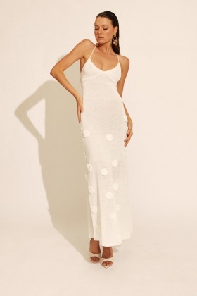 Brody Neckholder-Strickkleid in Elfenbein | Damen Bardot-Kleider für Tag und Nacht