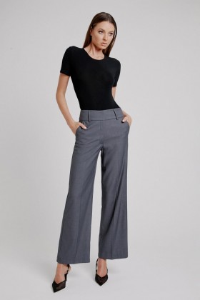  Maika Straight Leg Pant In Dark Grey | Damen Bardot-Hose