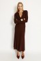  Φόρεμα Hattie Knit Midi σε Σοκολά | Γυναικεία Φορέματα Bardot για το πρωί έως το βράδυ