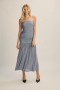 Φόρεμα Solana Mesh Maxi σε Dustyblue χρώμα | Γυναικεία Φορέματα Bardot για το πρωί έως το βράδυ